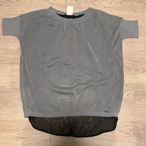 CNC Costume National Charcoal Sweater with Sheer Black Detail